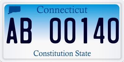 CT license plate AB00140