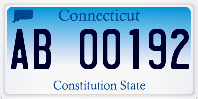 CT license plate AB00192