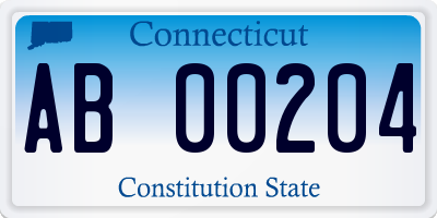 CT license plate AB00204