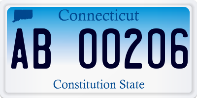 CT license plate AB00206