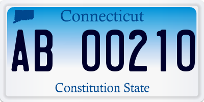 CT license plate AB00210