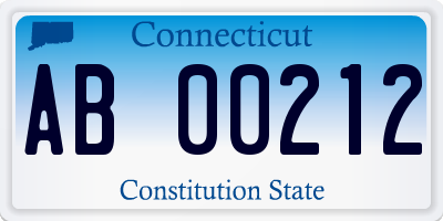 CT license plate AB00212