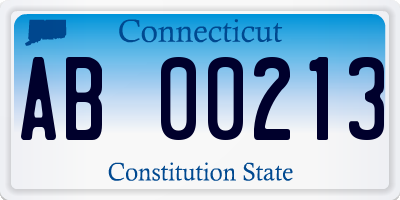 CT license plate AB00213