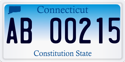 CT license plate AB00215