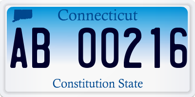 CT license plate AB00216