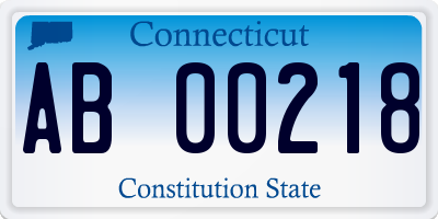 CT license plate AB00218