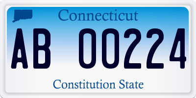 CT license plate AB00224