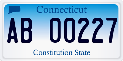 CT license plate AB00227
