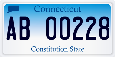 CT license plate AB00228