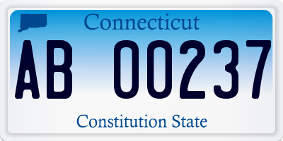 CT license plate AB00237