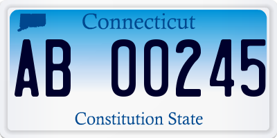 CT license plate AB00245