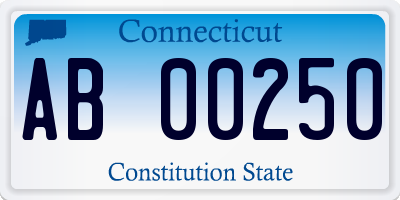 CT license plate AB00250