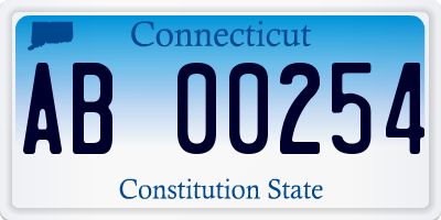 CT license plate AB00254