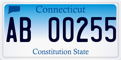 CT license plate AB00255