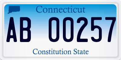 CT license plate AB00257