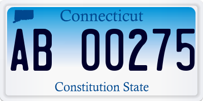 CT license plate AB00275