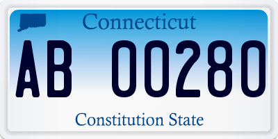 CT license plate AB00280