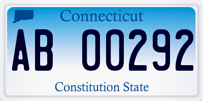 CT license plate AB00292