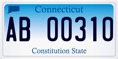 CT license plate AB00310