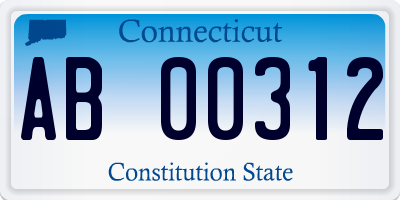 CT license plate AB00312