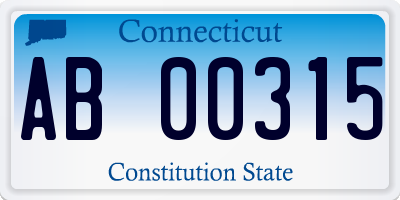 CT license plate AB00315