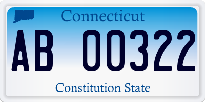 CT license plate AB00322