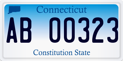 CT license plate AB00323
