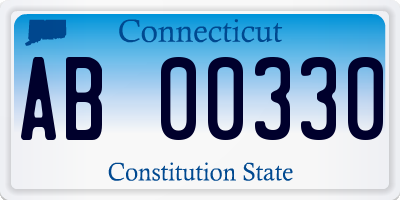 CT license plate AB00330