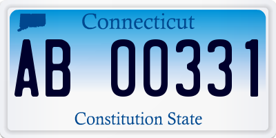 CT license plate AB00331