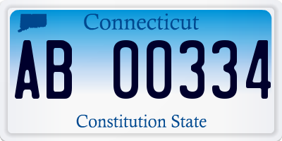 CT license plate AB00334
