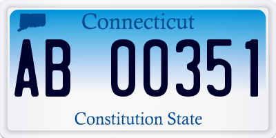 CT license plate AB00351