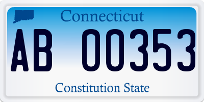 CT license plate AB00353