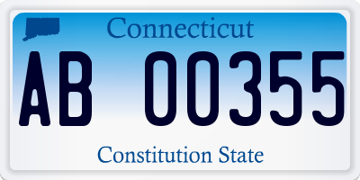 CT license plate AB00355