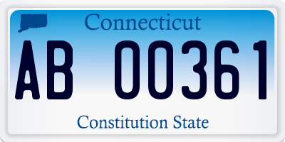 CT license plate AB00361