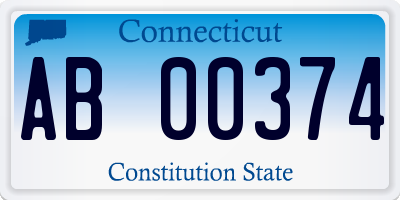 CT license plate AB00374