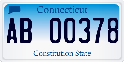 CT license plate AB00378