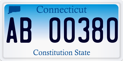 CT license plate AB00380