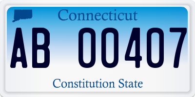 CT license plate AB00407