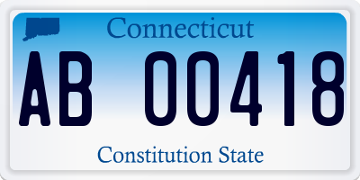 CT license plate AB00418