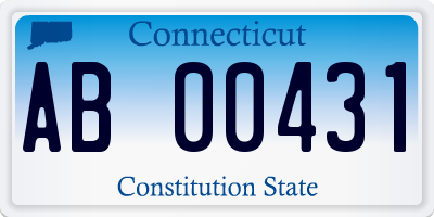 CT license plate AB00431