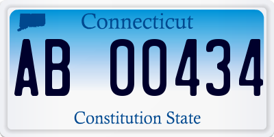 CT license plate AB00434