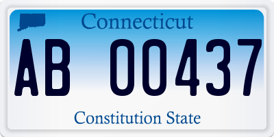 CT license plate AB00437