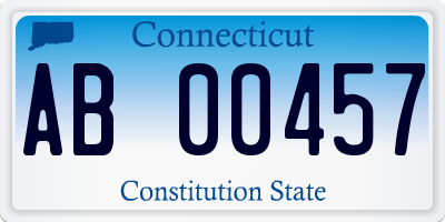 CT license plate AB00457