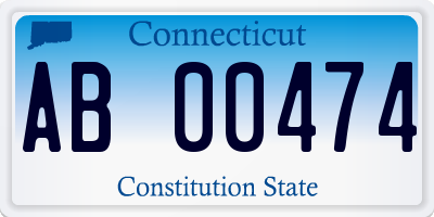 CT license plate AB00474