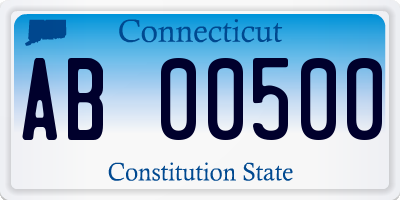 CT license plate AB00500