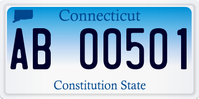 CT license plate AB00501