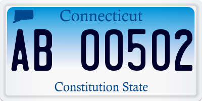 CT license plate AB00502