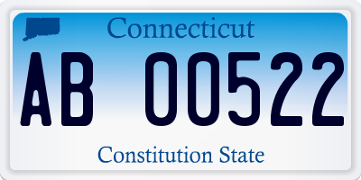 CT license plate AB00522