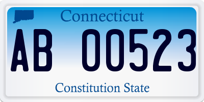 CT license plate AB00523