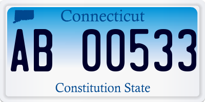 CT license plate AB00533